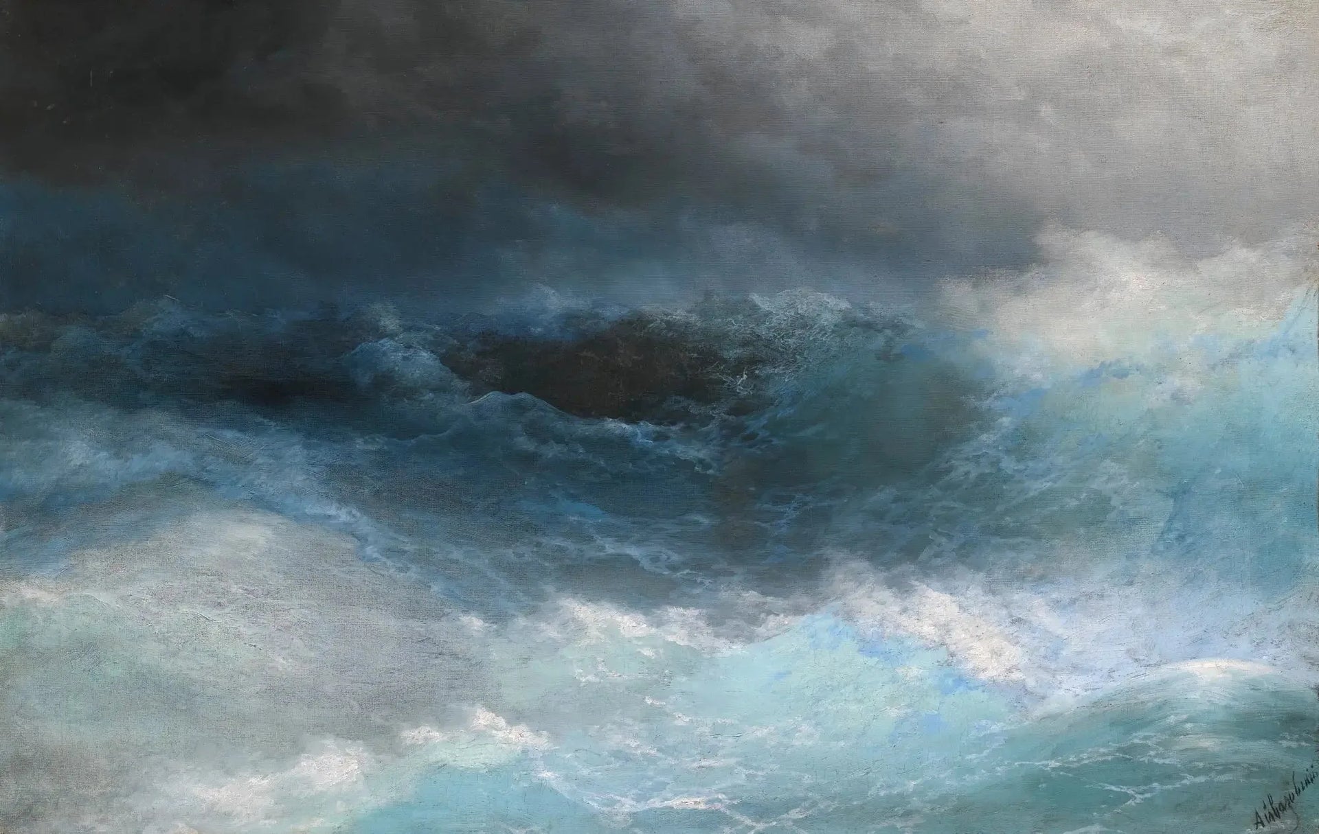 Mer agitée - Ivan Aïvazovski image 1 copie peinte à la main à l’huile