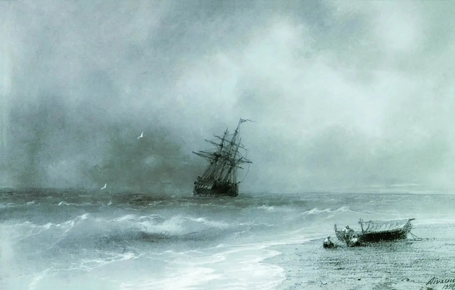 Mer agitée - Ivan Aïvazovski image 1 reproduction artisanale de tableau
