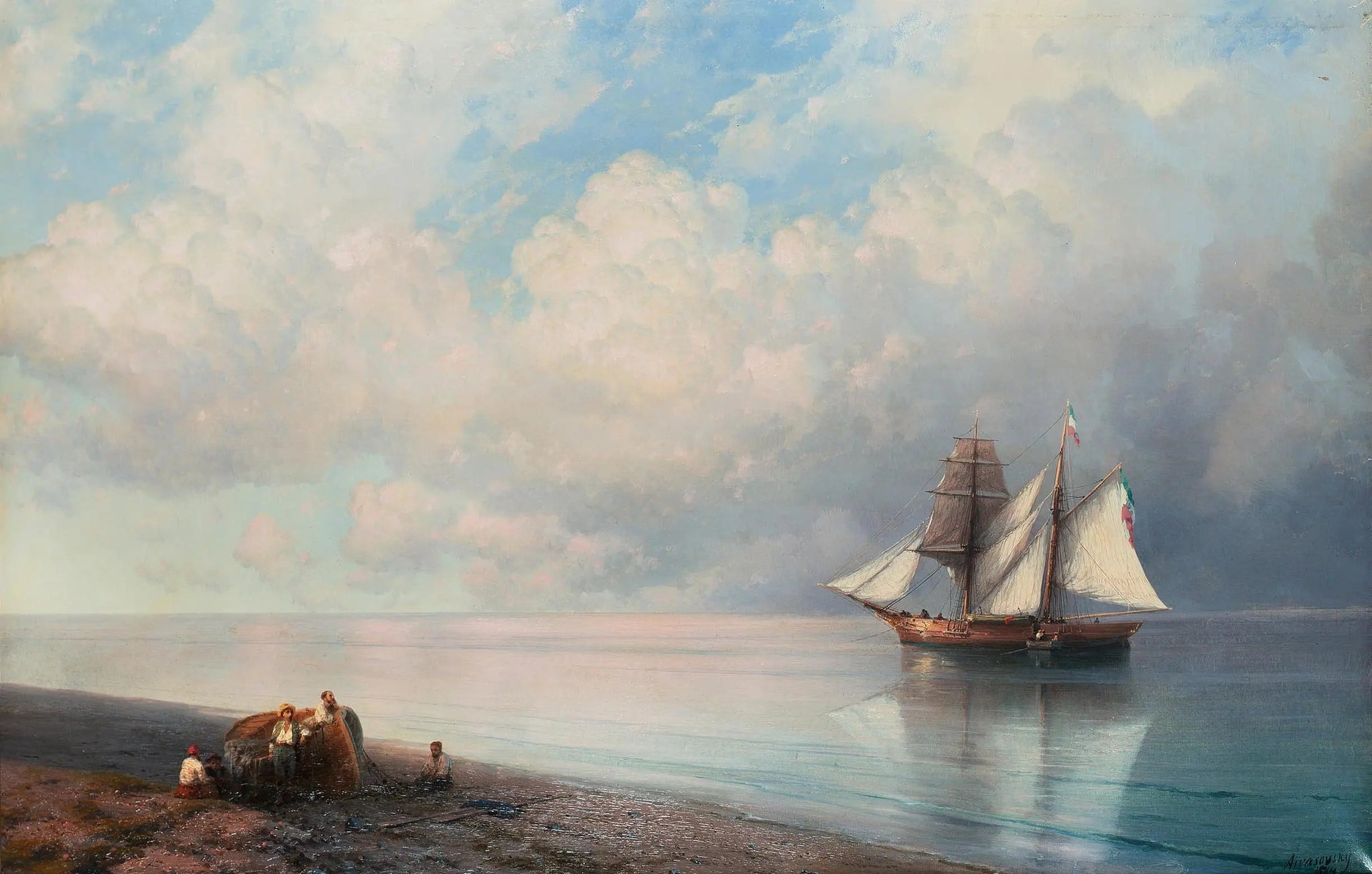 Mer calme en début de soirée - Ivan Aïvazovski image 1 reproduction réalisée par Alpha Reproduction