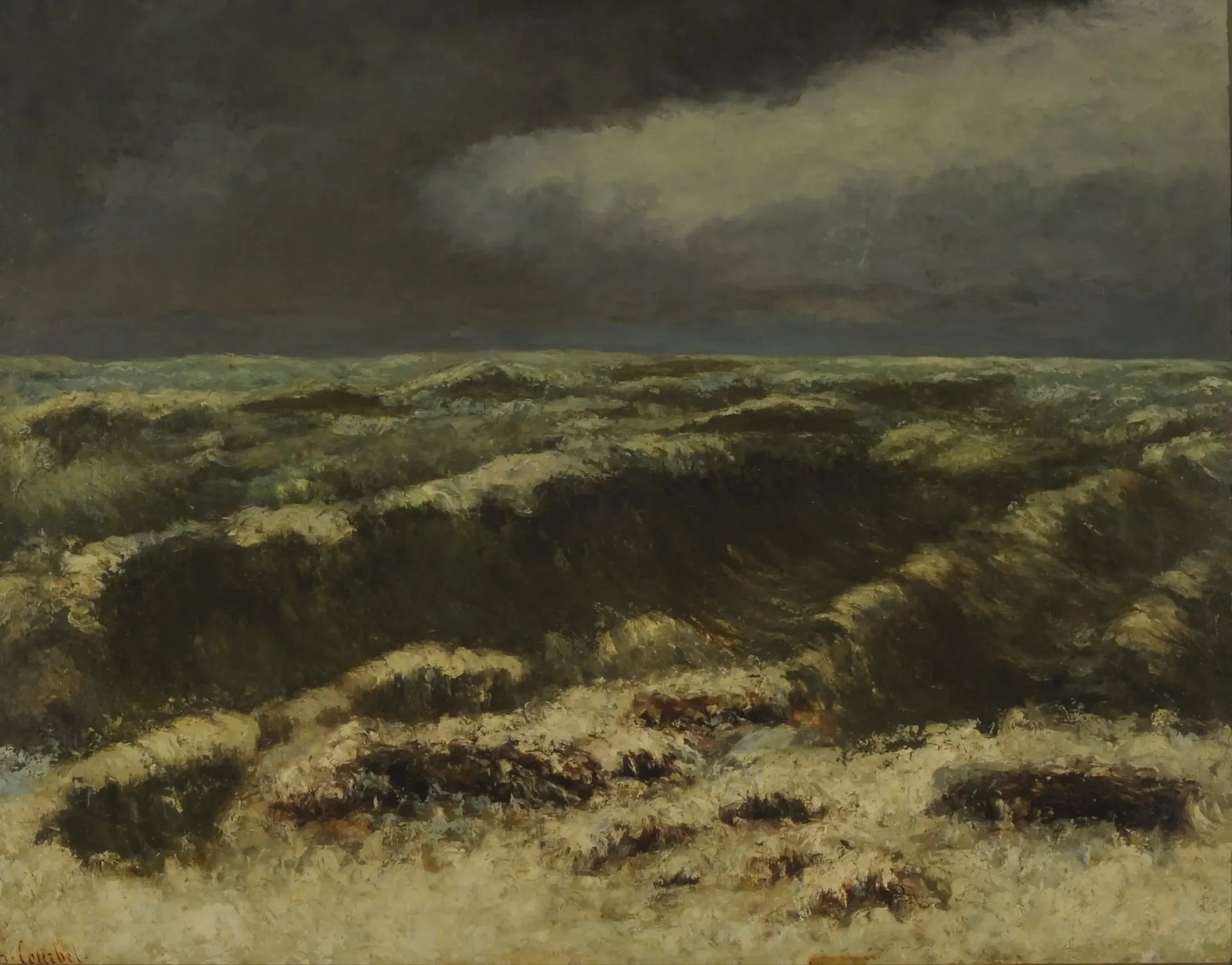 Mer Orageuse - Gustave Courbet image 1 copie peinte à la main à l’huile