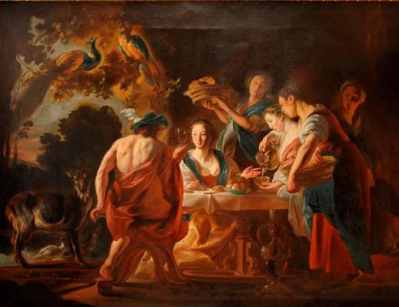 Mercure en visite chez Junon - Jacob Jordaens image 1 copie de tableau peinte à la main