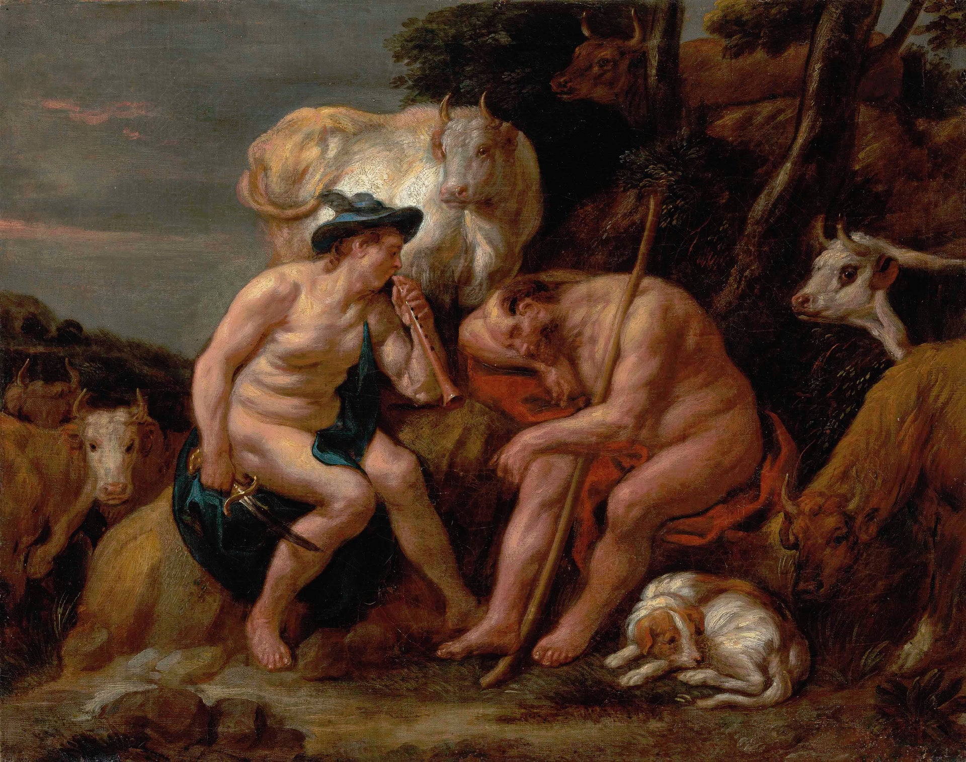 Mercure et Argus - Jacob Jordaens image 1 reproduction artisanale de tableau
