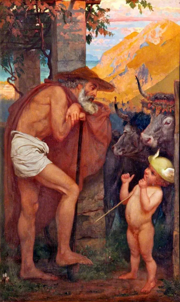 Mercure volant le bétail des dieux - Edward Poynter image 1 reproduction de peinture à l’huile