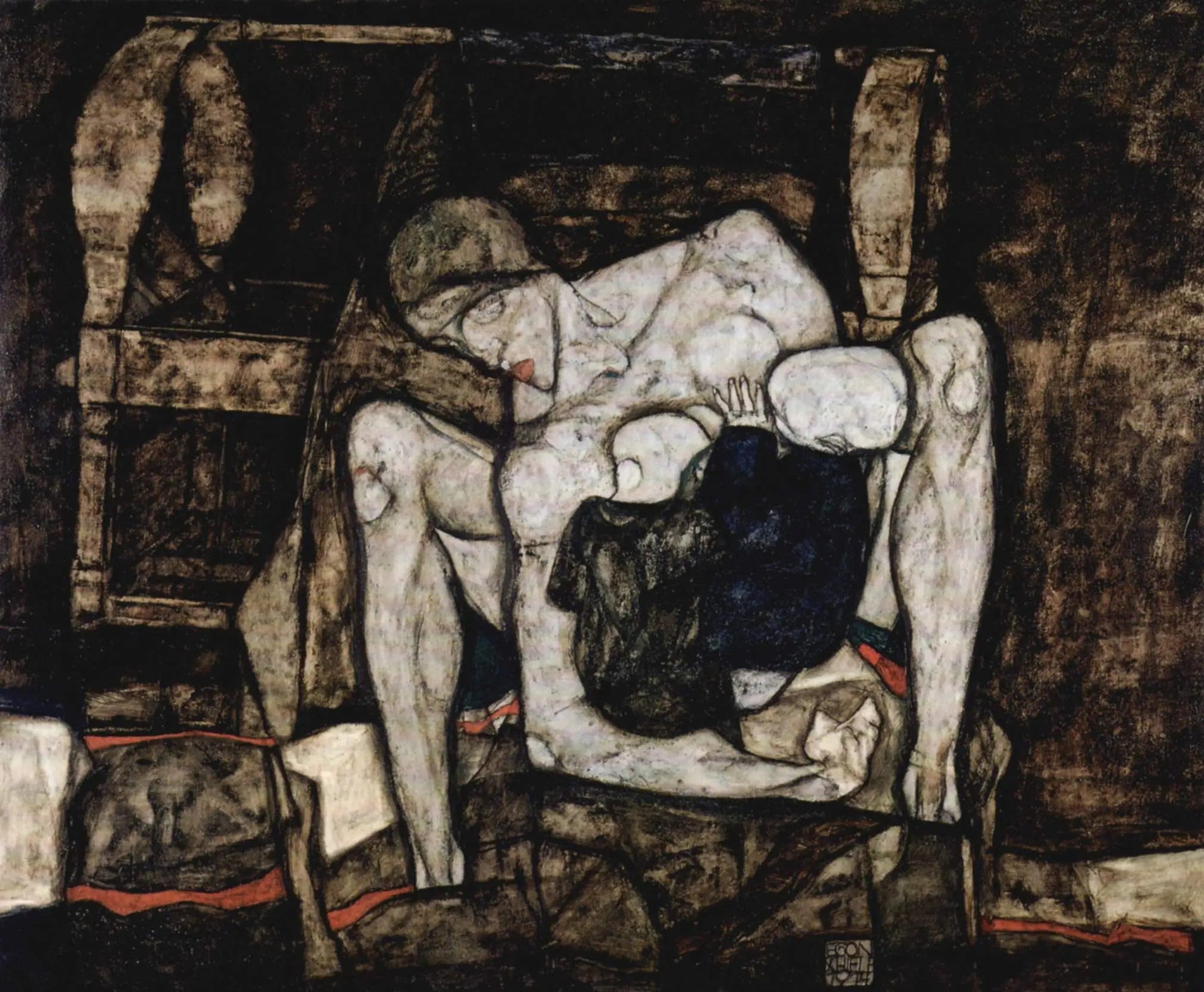 Mère aveugle, ou La Mère - Egon Schiele image 1 reproduction de peinture à l’huile