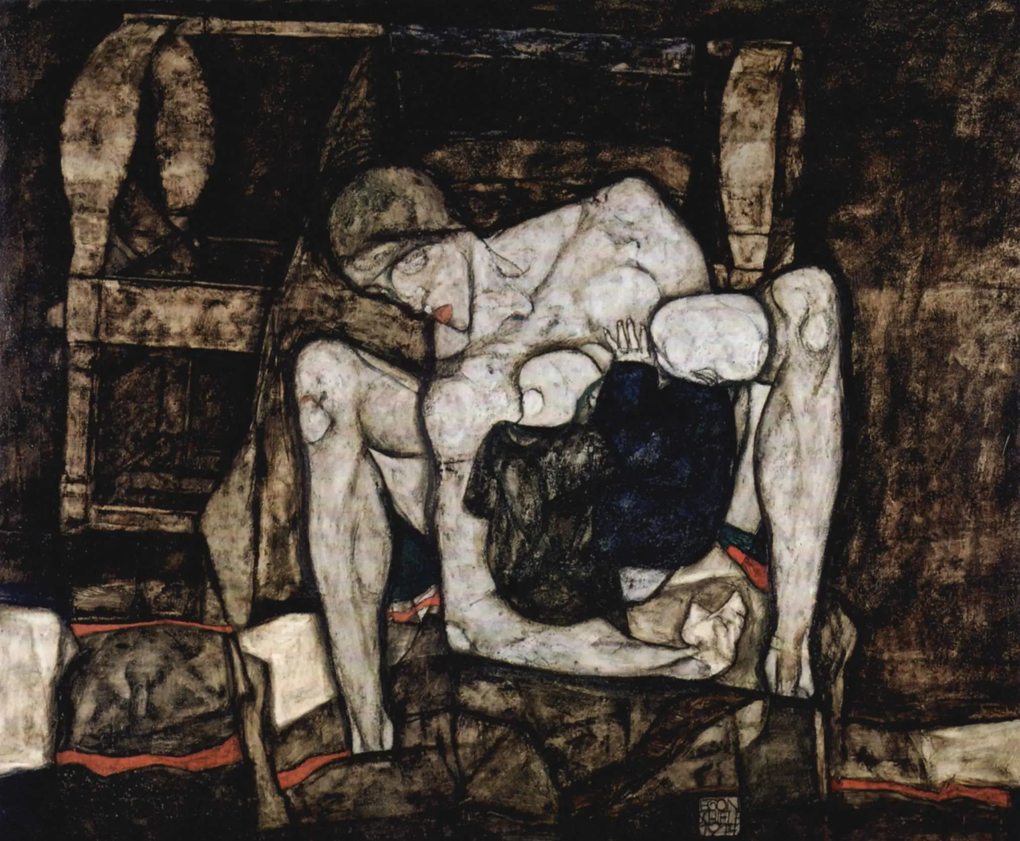 Mère aveugle, ou La Mère - Egon Schiele image 1 reproduction de peinture à l’huile