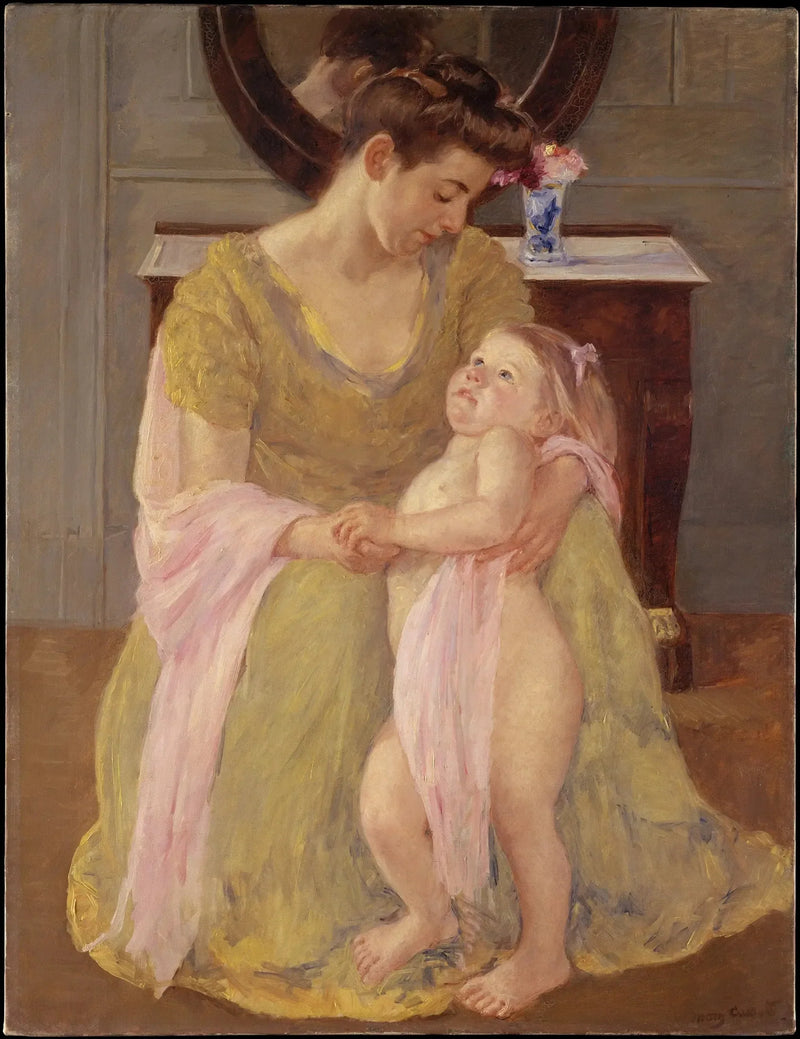 Mère et enfant avec un foulard rose - Mary Cassatt