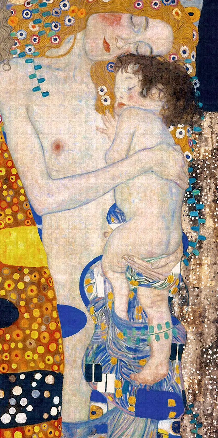 👩‍👦 Mère et enfant (Détail II de Les Trois Âges de la Femme) – Gustav Klimt (1905) image 1 reproduction d’œuvre d’art à l’huile