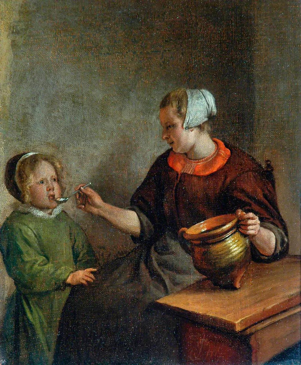 Mère et enfant - Jan Steen image 1 reproduction artisanale de tableau
