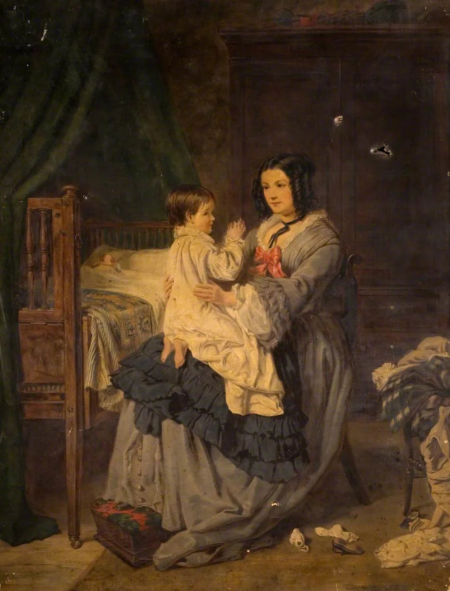 Mère et enfant - William Powell Frith image 1 copie de tableau peinte à la main