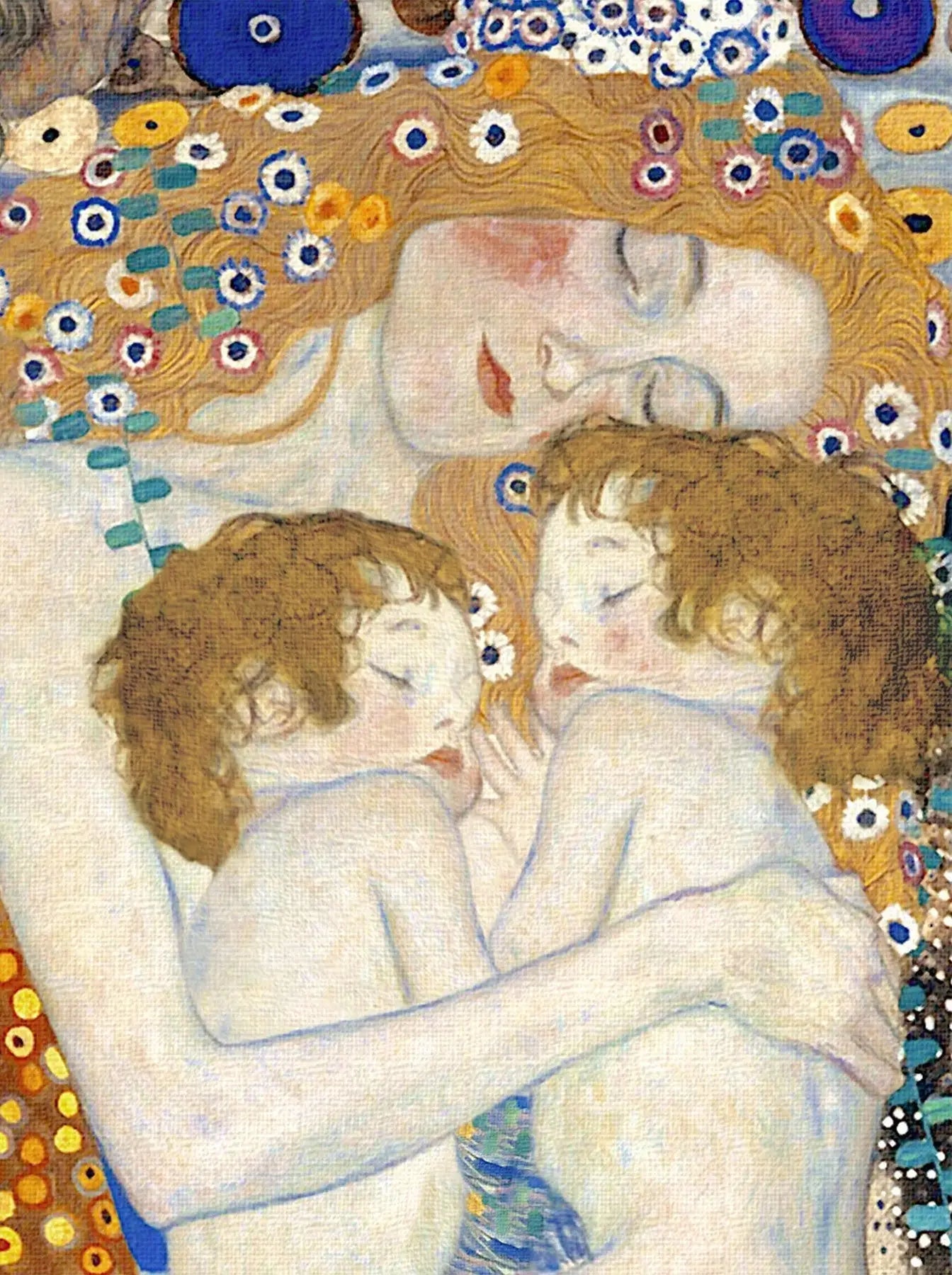👩‍👧‍👦 Mère et enfants light (Détail de Les Trois Âges de la Femme) – Gustav Klimt (1905) image 1 reproduction artisanale de tableau