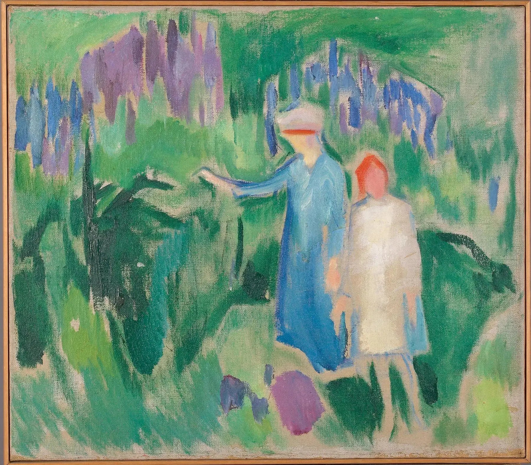 Mère et Fille au jardin - Edvard Munch image 1 copie peinte à la main à l’huile