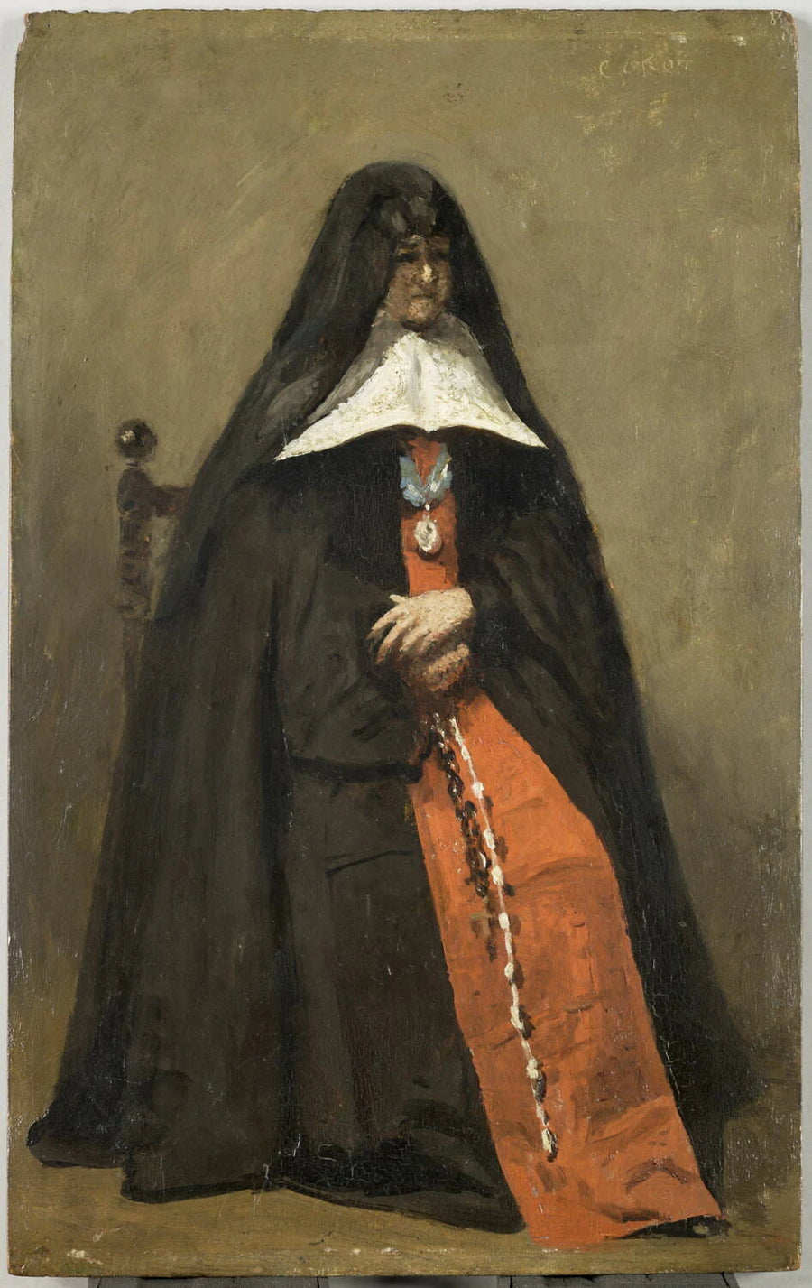 Mère Marie-Héloïse des Dix Vertus, ancelle du monastère de l'Annonciade à Boulogne-sur-Mer, née Héloïse Geneviève Gruselle - Jean-Baptiste Camille Corot