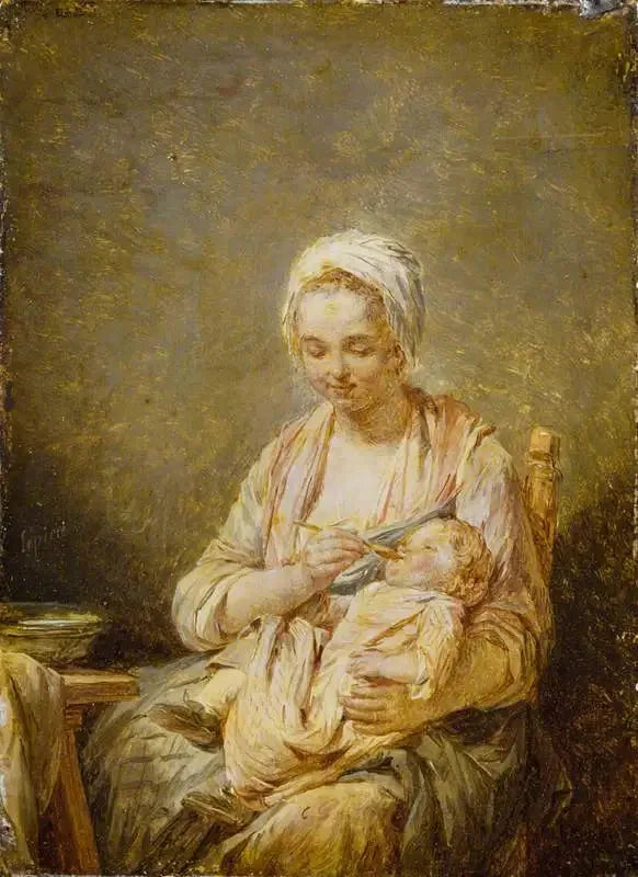 Mère nourrissant son enfant - Nicolas-Bernard Lépicié image 1 copie de tableau peinte à la main