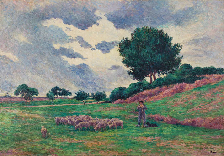 Méréville, le troupeau de moutons - Maximilien Luce image 1 reproduction de peinture à l’huile
