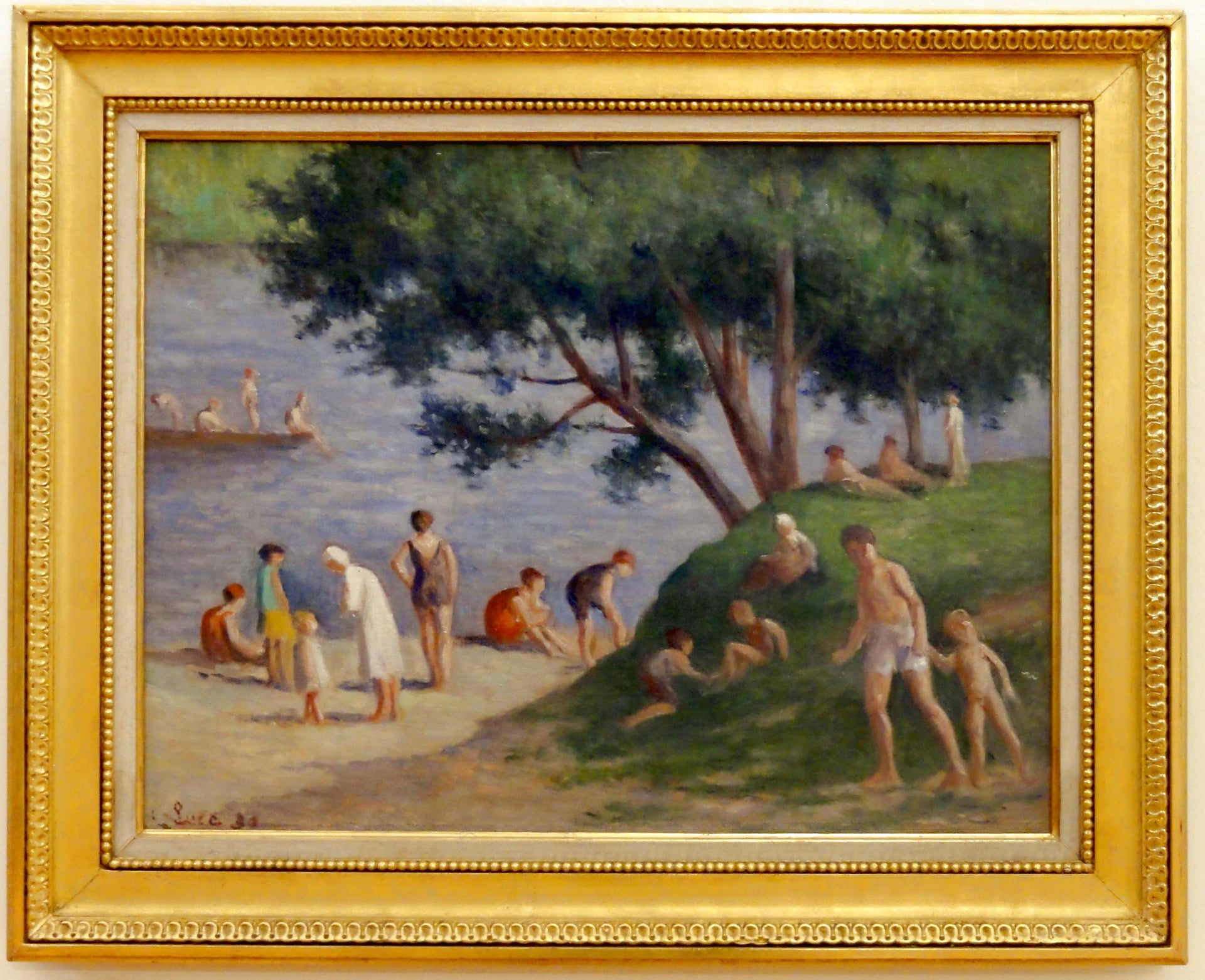 Méricourt, la plage - Maximilien Luce image 1 reproduction artisanale de tableau
