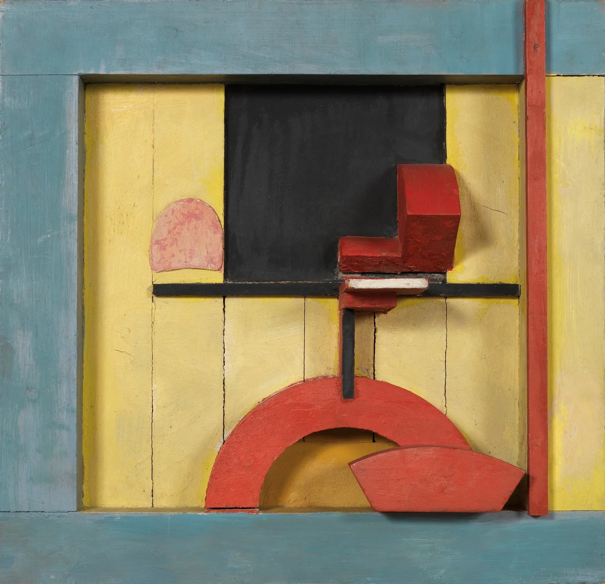 Merz 1925, 1. Relief dans le Carré Bleu - Kurt Schwitters image 1 tableau peint à l’huile sur toile