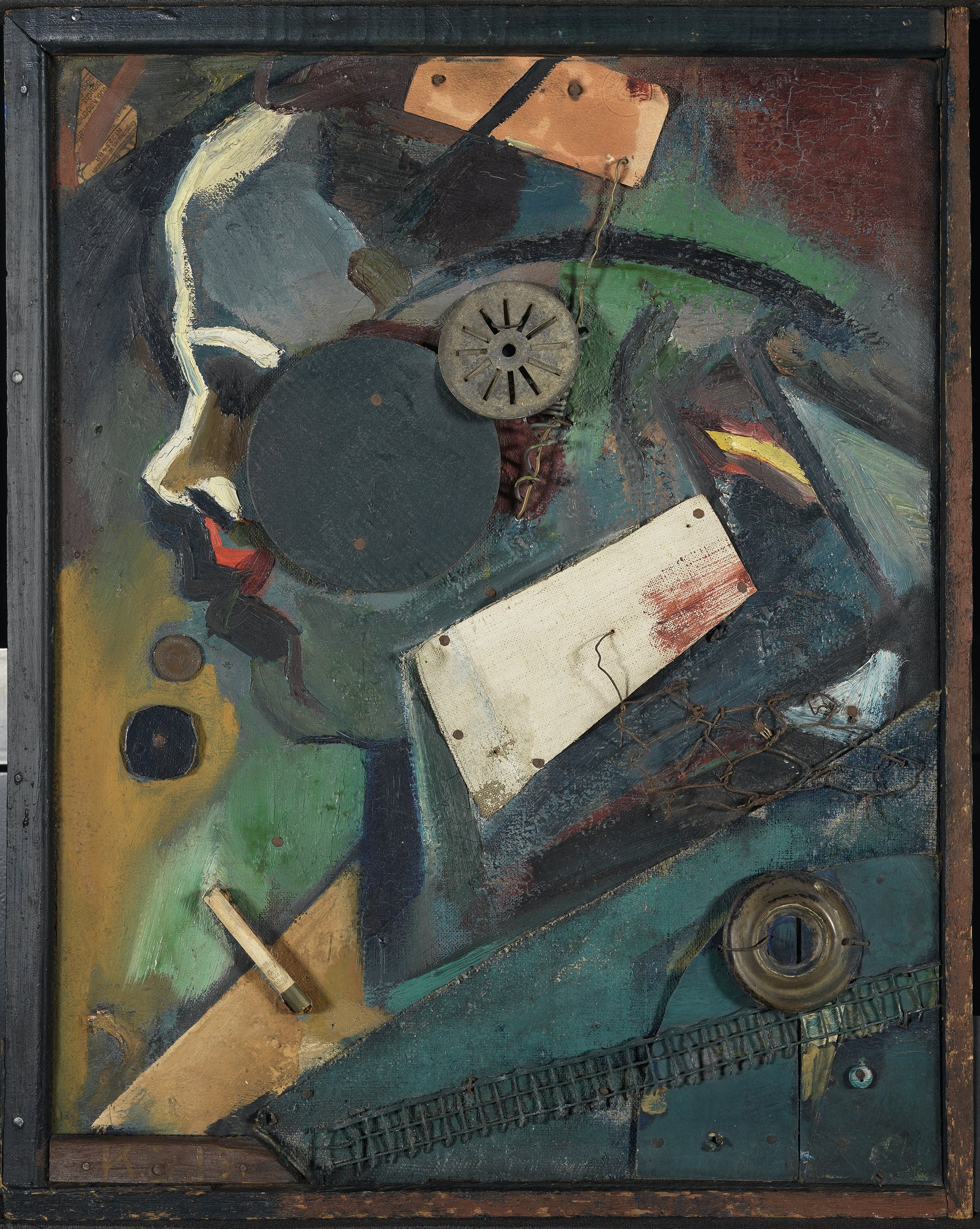 Merzbild 1A (Le psychiatre) - Kurt Schwitters image 1 copie peinte à la main à l’huile