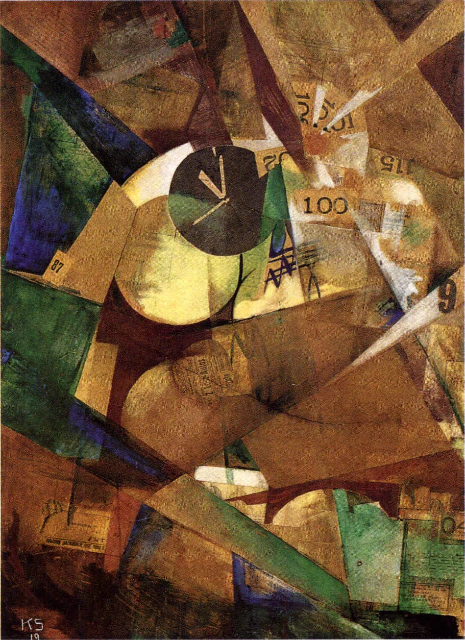 Merzpicture 9 b (La grande image de moi) - Kurt Schwitters image 1 copie de tableau peinte à la main
