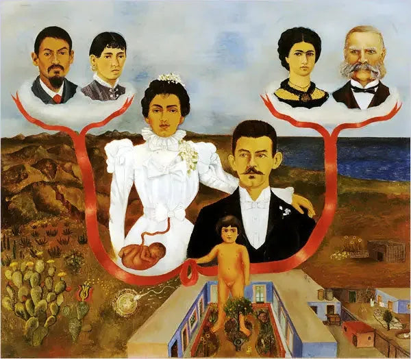 Mes grands-parents, mes parents et moi - Frida Kahlo image 1 reproduction de peinture à l’huile