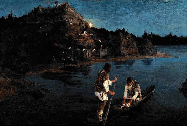 Messager. Le clan s'est révolté contre l'autre clan. - Nicolas Roerich image 1 copie de tableau peinte à la main