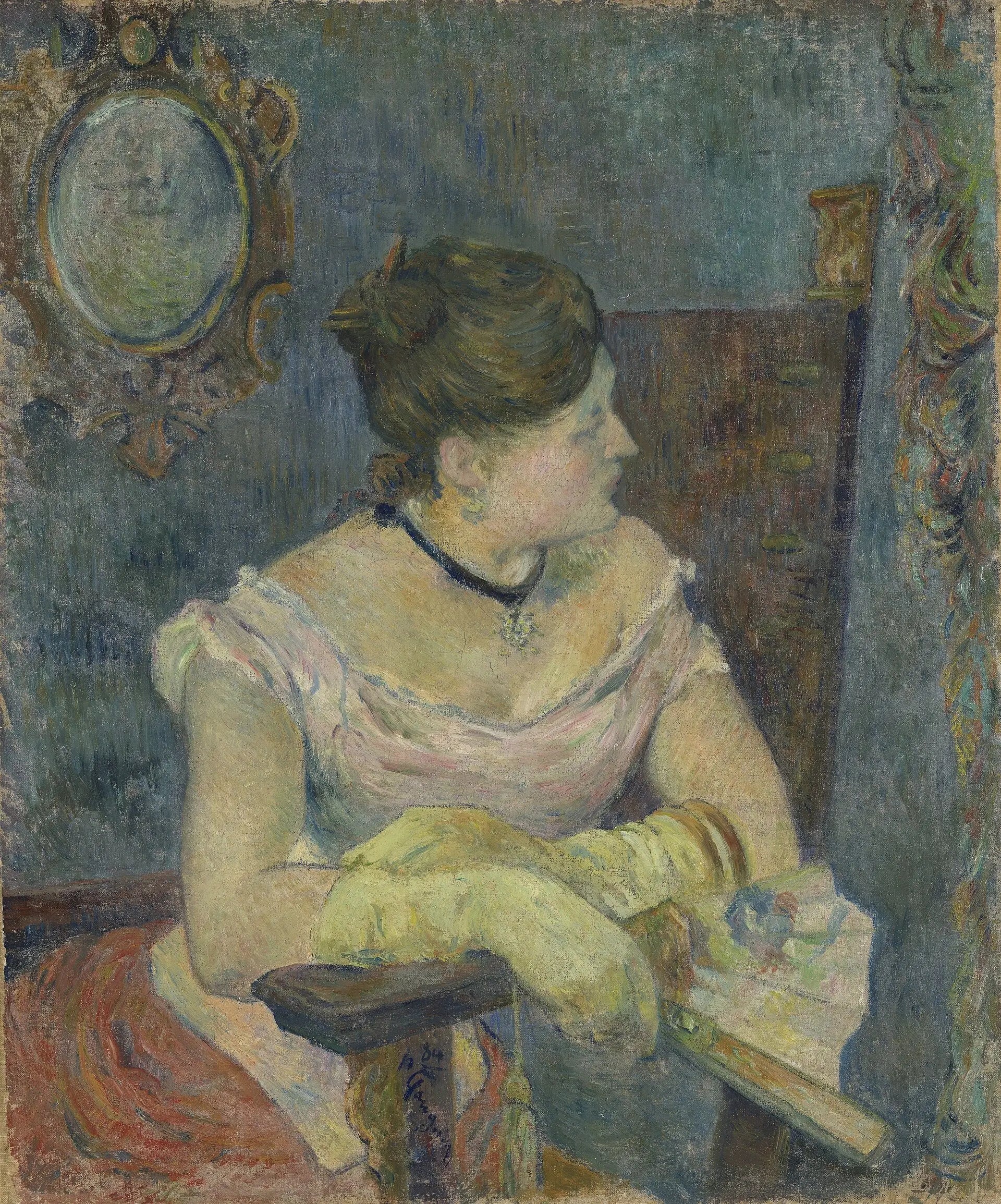 Mette Gauguin en robe de soir - Paul Gauguin image 1 copie de tableau peinte à la main