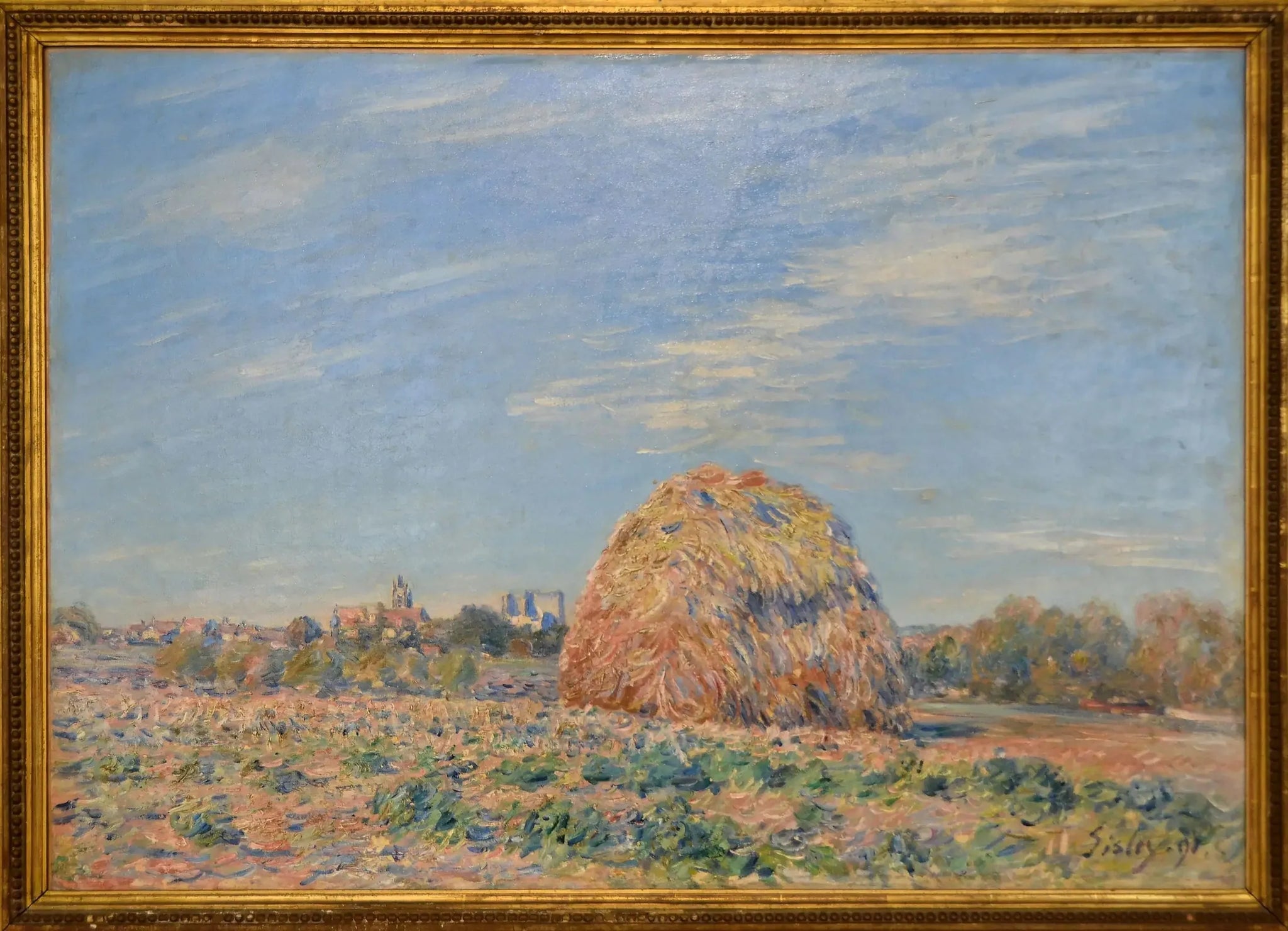 Meule sur les bords du Loing - Alfred Sisley image 1 copie peinte à la main à l’huile