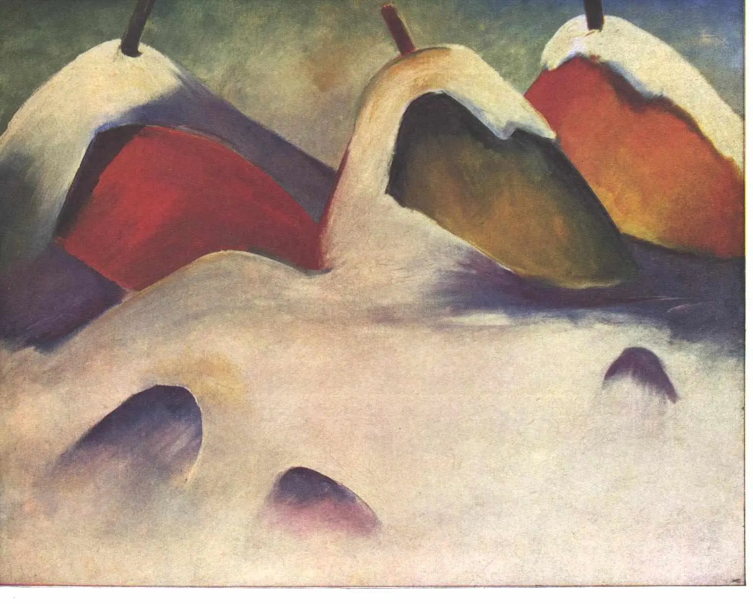 Meules de foin dans la neige - Franz Marc image 1 copie de tableau peinte à la main