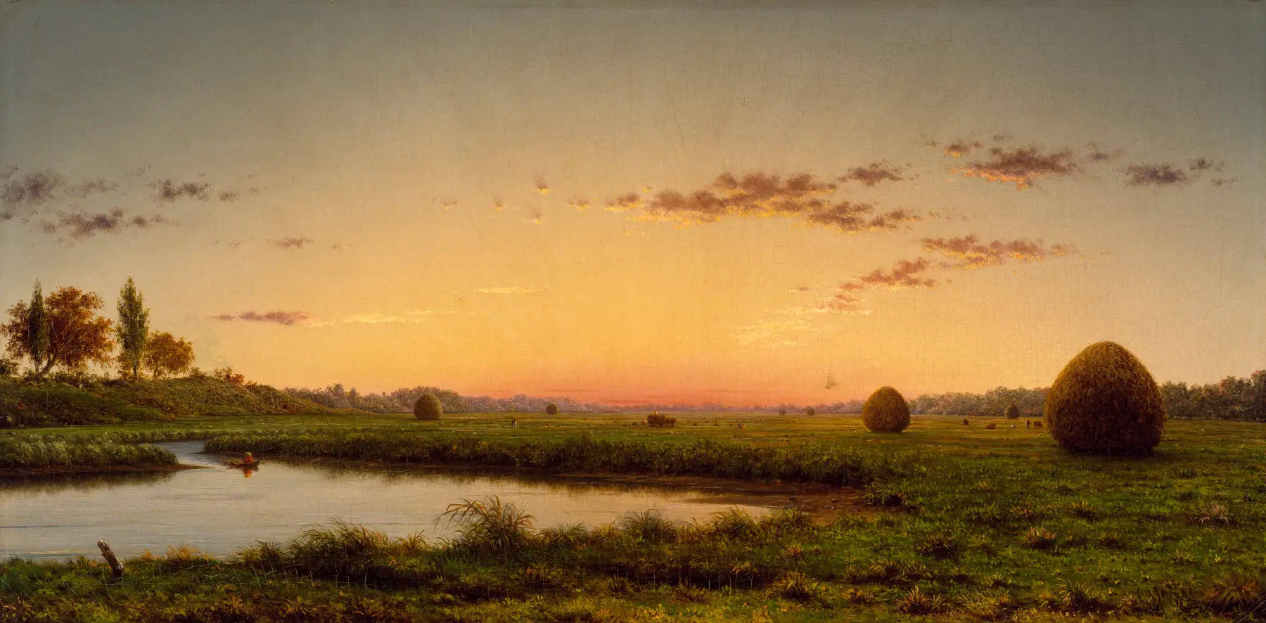 Meules de foin dans les marais de Newburyport - Martin Johnson Heade image 1 reproduction artisanale de tableau