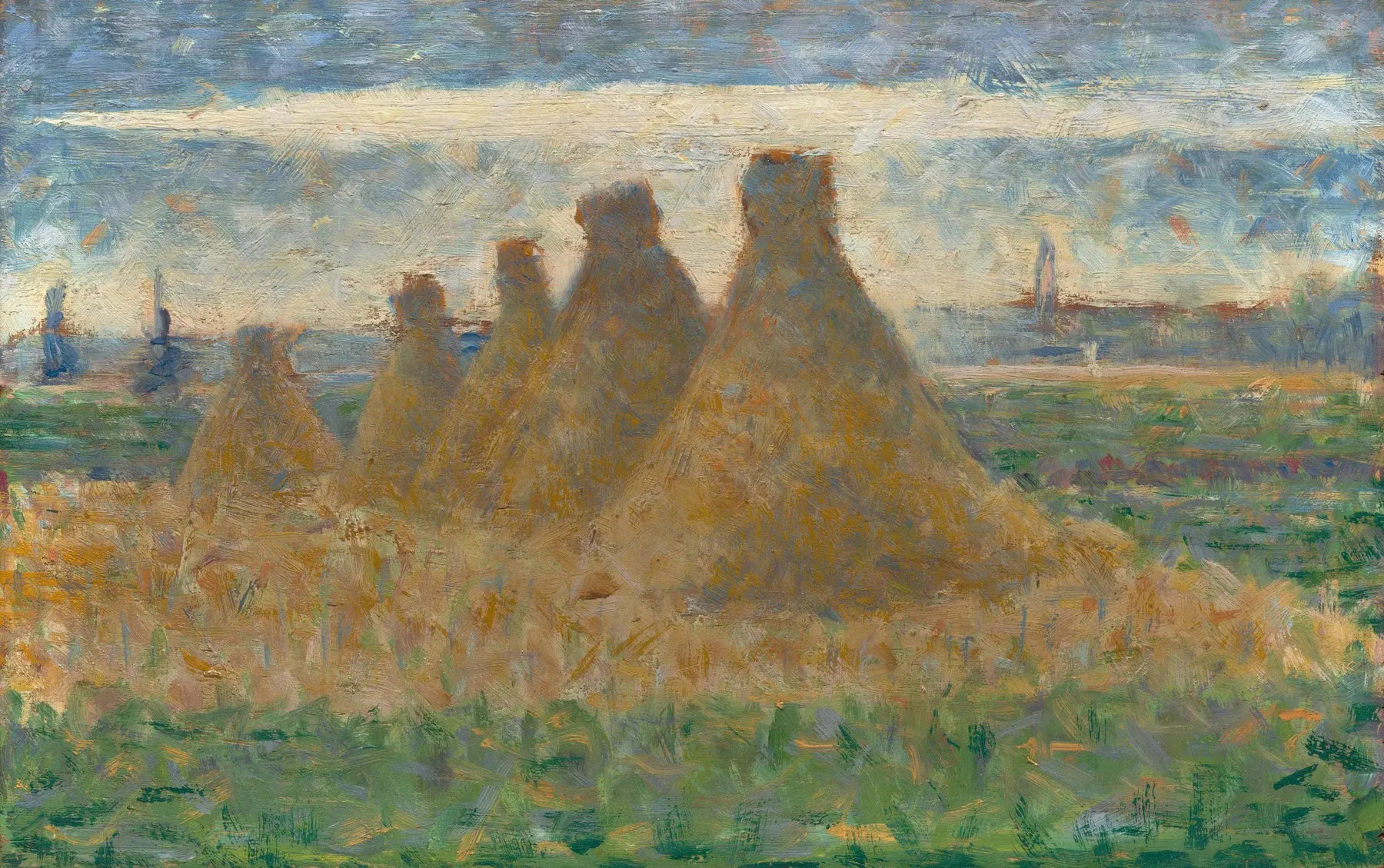 Meules de foin - Georges Seurat image 1 reproduction réalisée par Alpha Reproduction