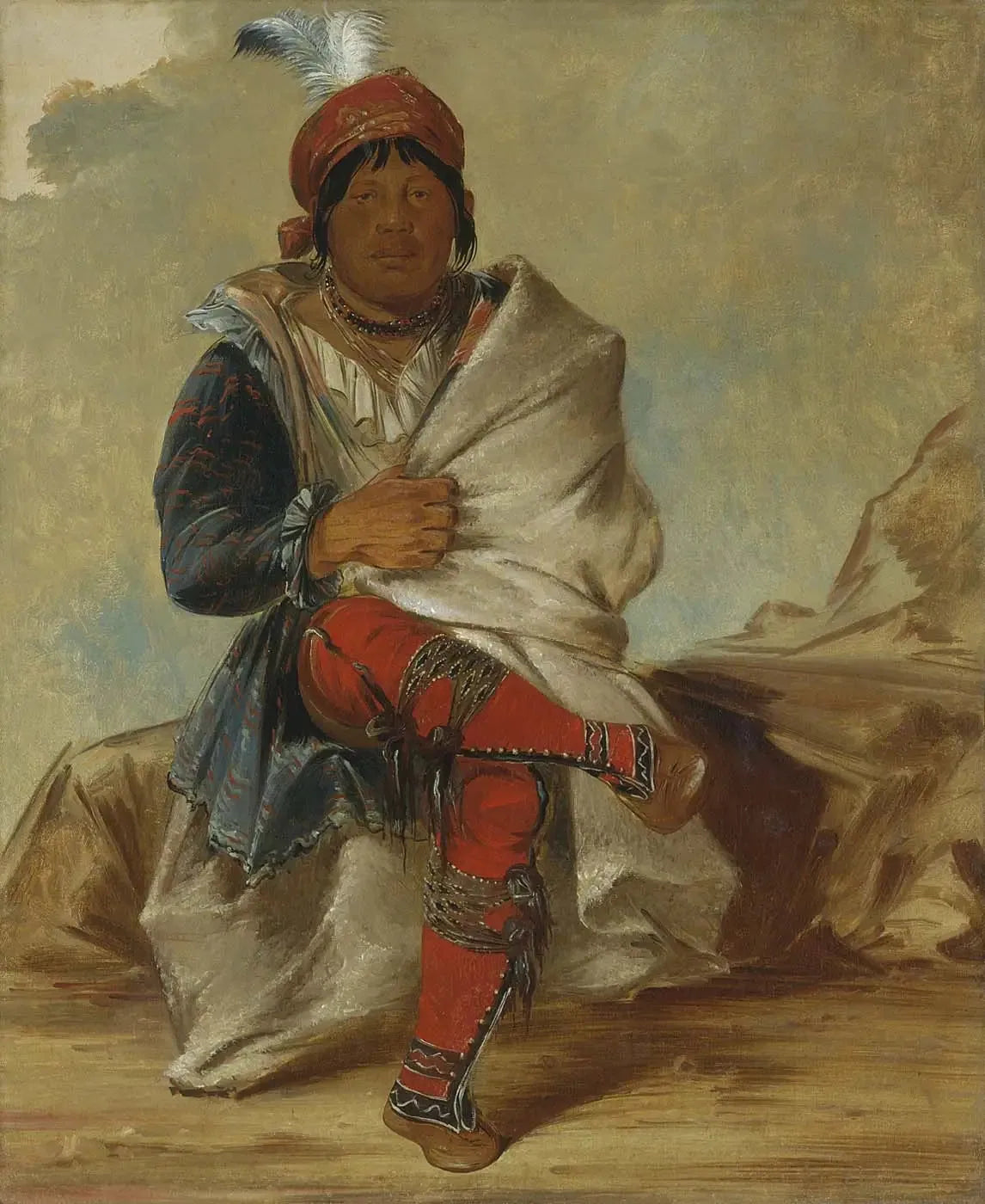 Mick-e-no-páh, chef de la tribu - George Catlin image 1 reproduction de peinture à l’huile