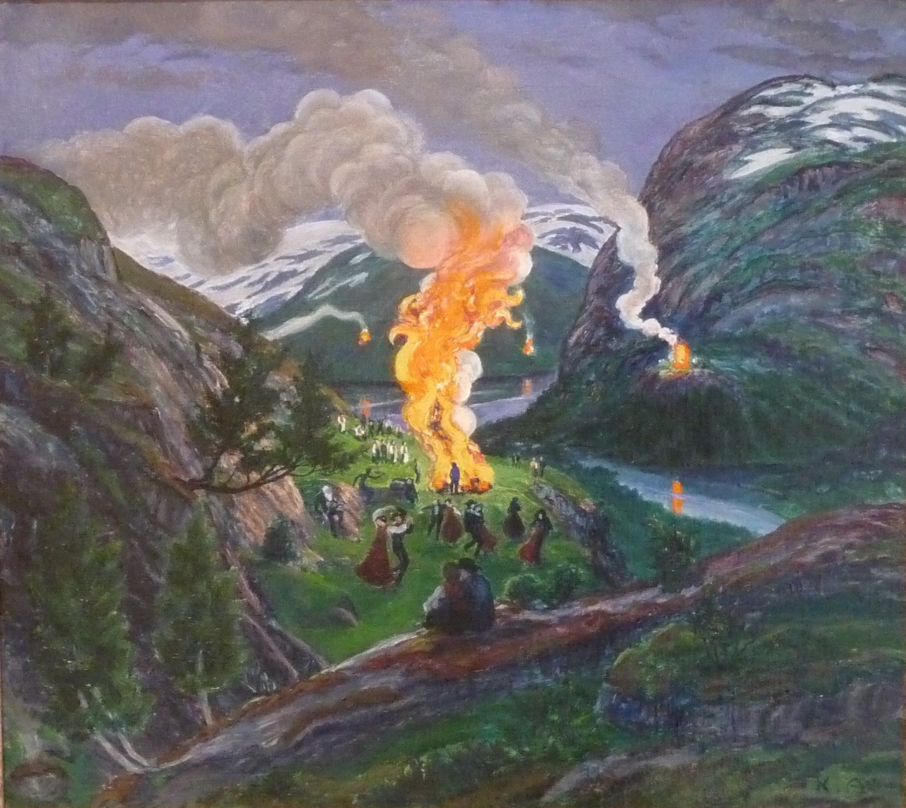Midsummer Eve Bonfire - Nikolai Astrup