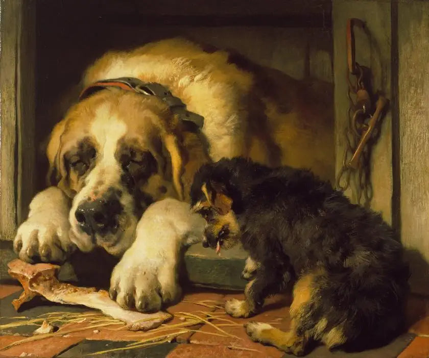 Miettes douteuses - Edwin Henry Landseer image 1 copie peinte à la main à l’huile