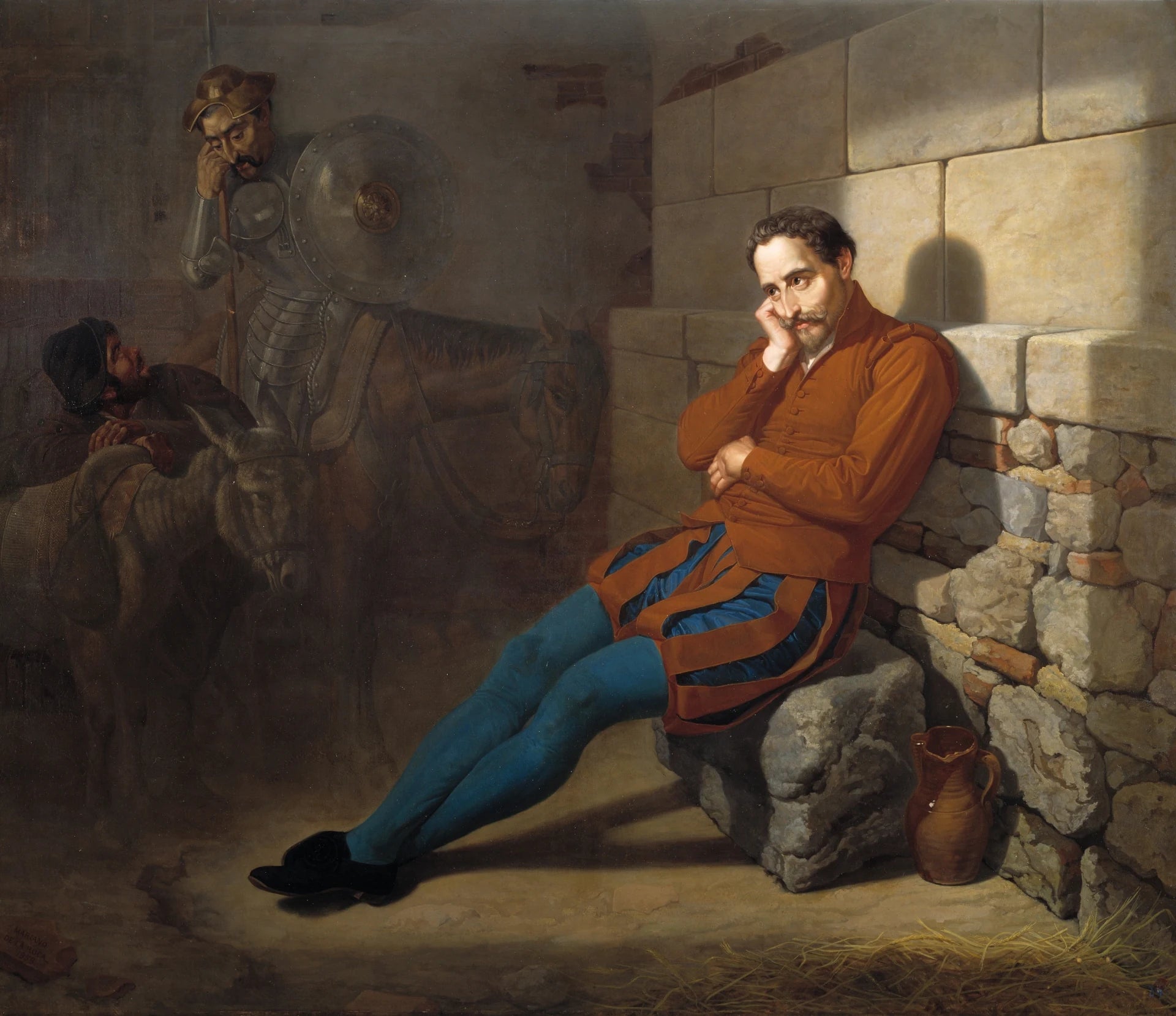 Miguel de Cervantes imaginant Don Quichotte - Mariano de la Roca y Delgado