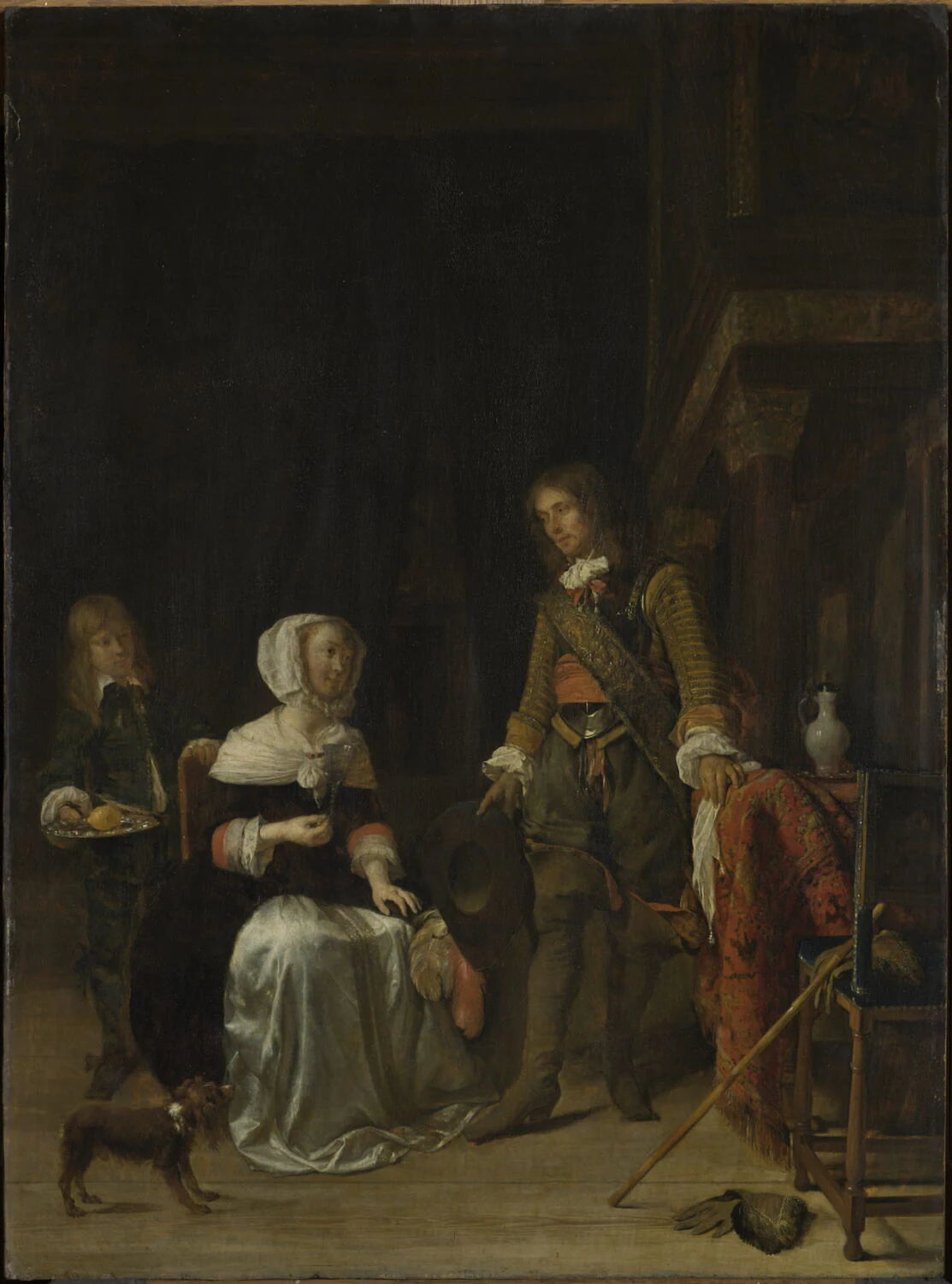 Un militaire rendant visite à une jeune femme - Gabriel Metsu