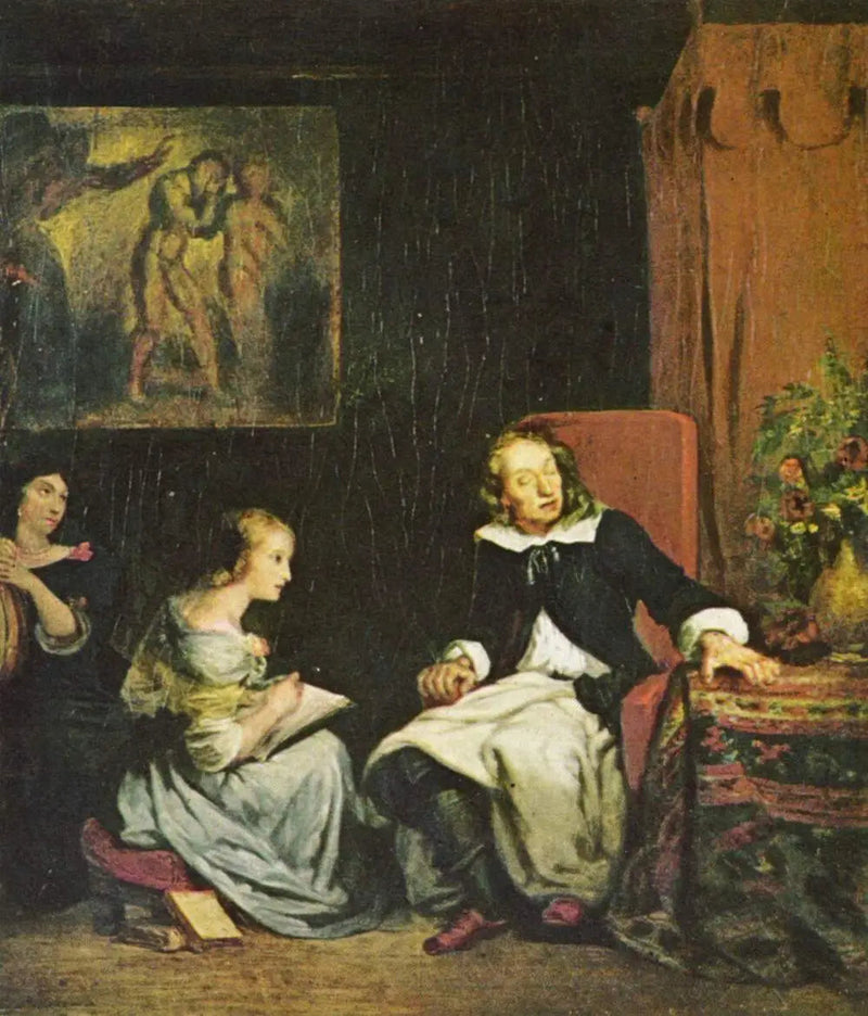 Milton dictant à ses filles son poème épique, « Le paradis perdu » - Eugène Delacroix