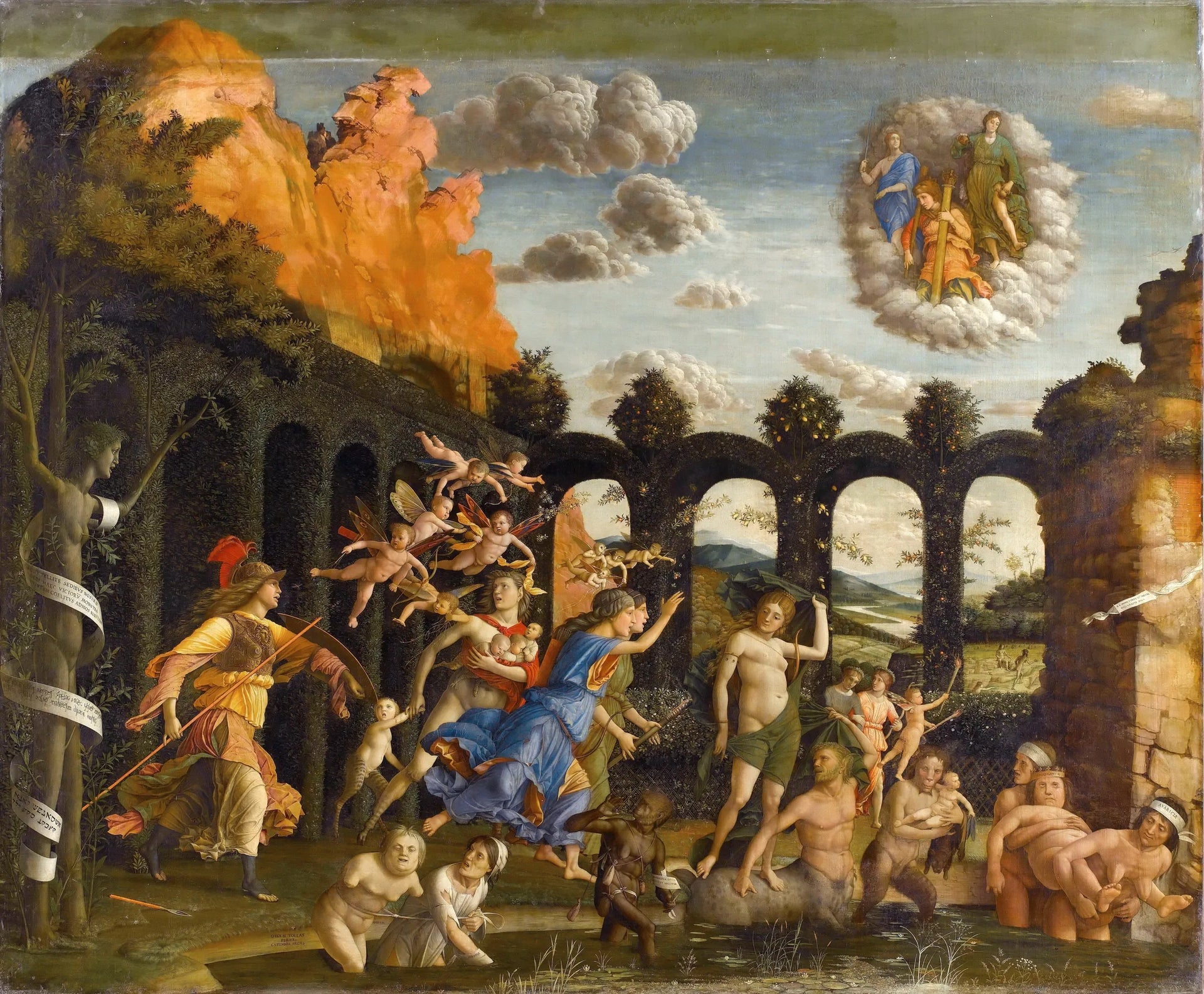Minerve chassant les Vices du jardin de la Vertu - Andrea Mantegna image 1 copie de tableau peinte à la main