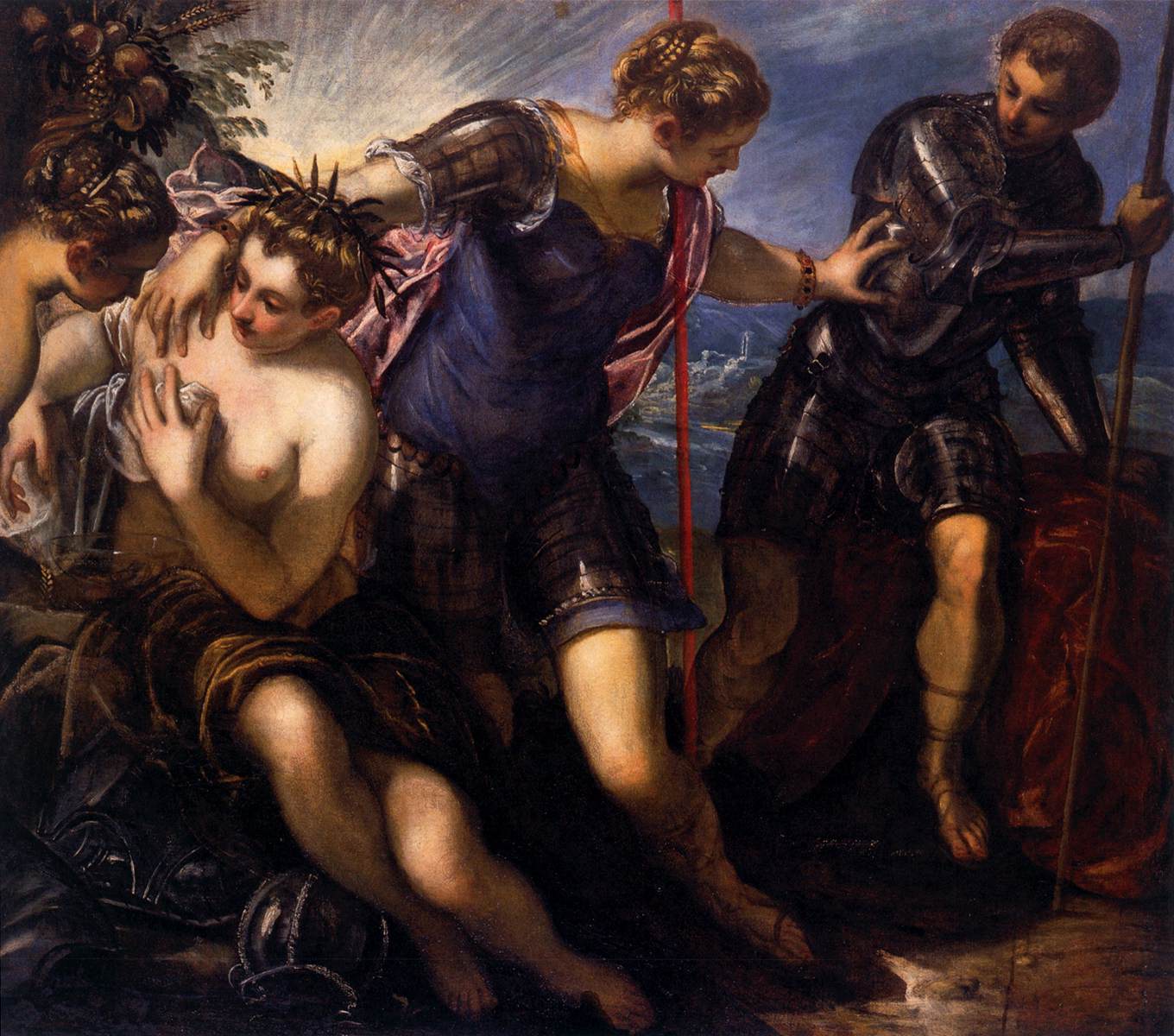 Minerve éloigne Mars de la Paix et de la Prospérité - Jacopo Tintoretto image 1 reproduction artisanale de tableau