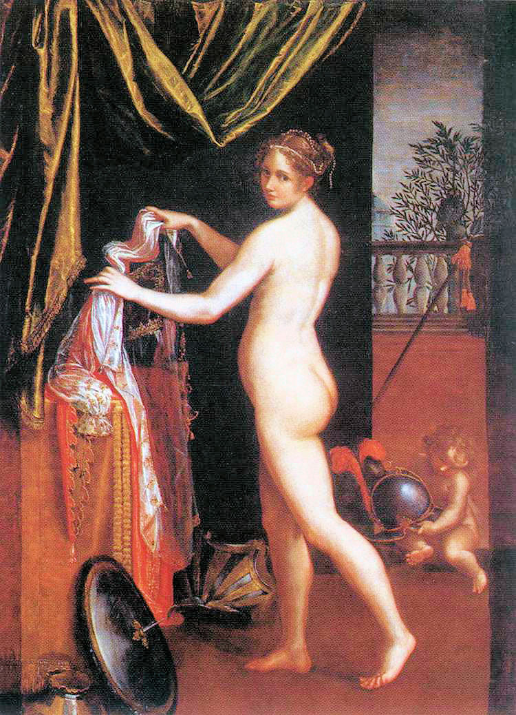 Minerve s'habillant - Lavinia Fontana image 1 tableau peint à l’huile sur toile