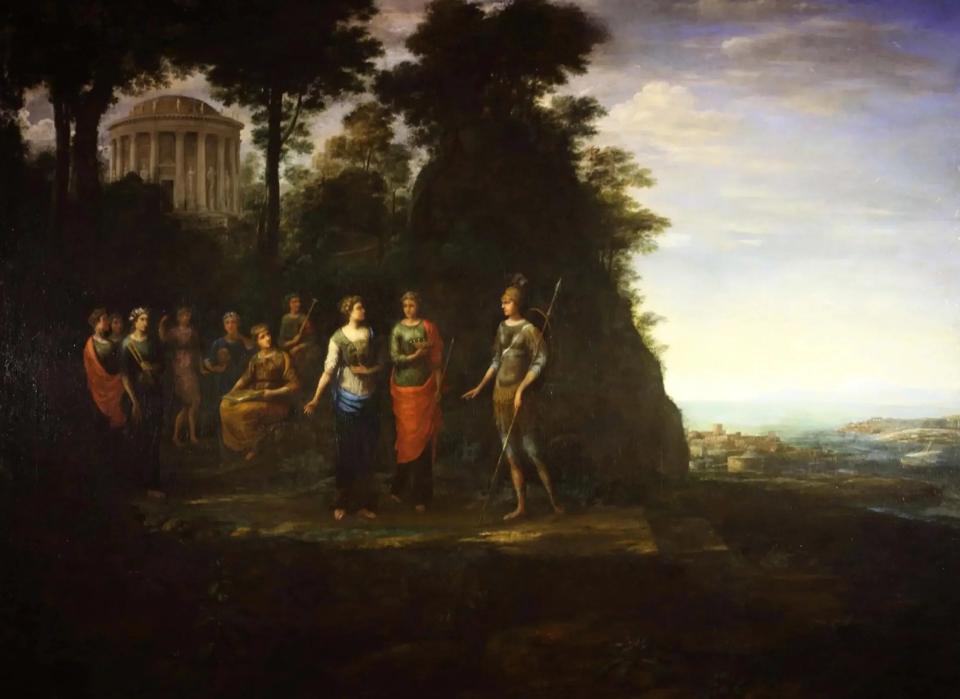 Minerve visitant les Muses sur le mont Parnasse - Claude Lorrain image 1 copie de tableau peinte à la main