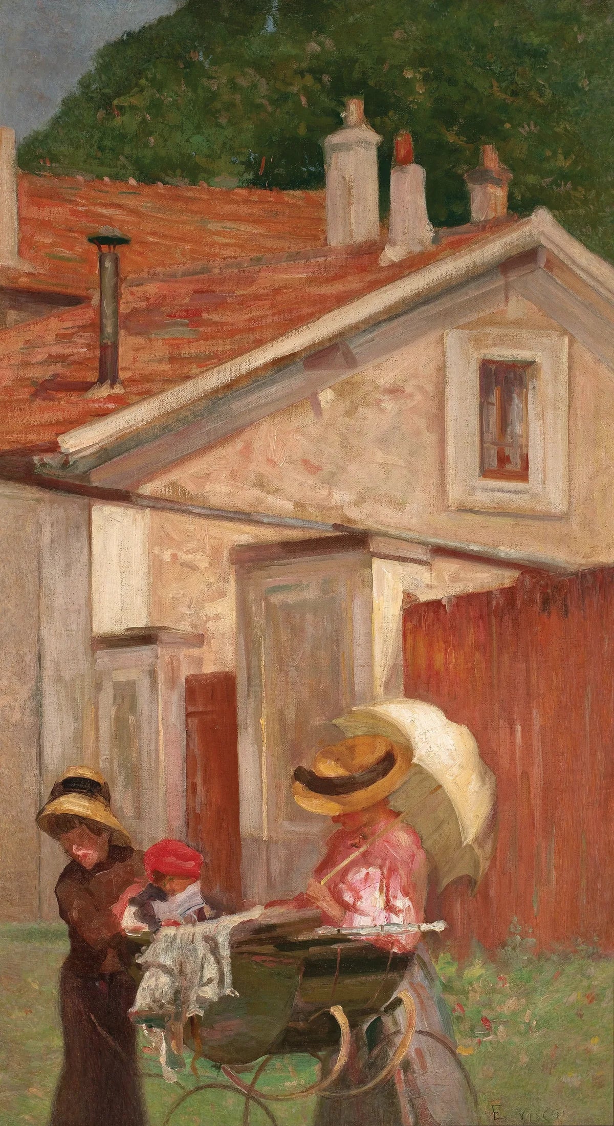 Minha família à Saint Hubert - Eliseu Visconti image 1 copie de tableau peinte à la main