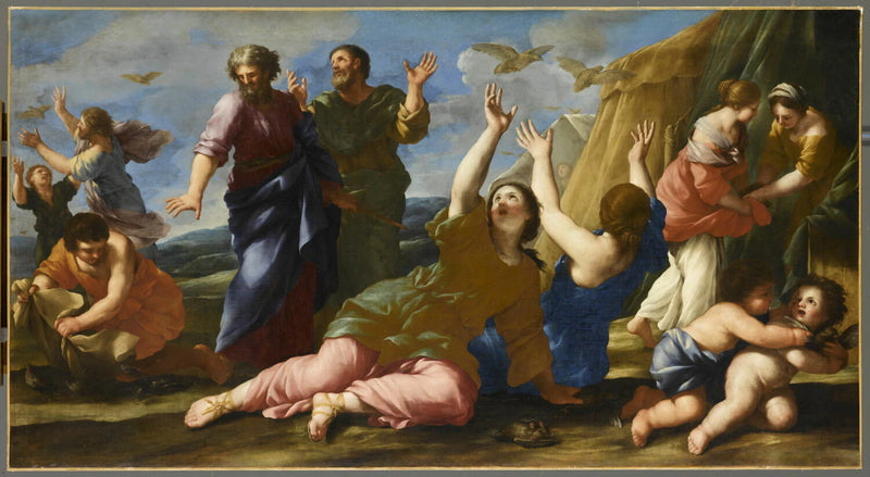 Le Miracle des cailles - Giovanni Francesco Romanelli