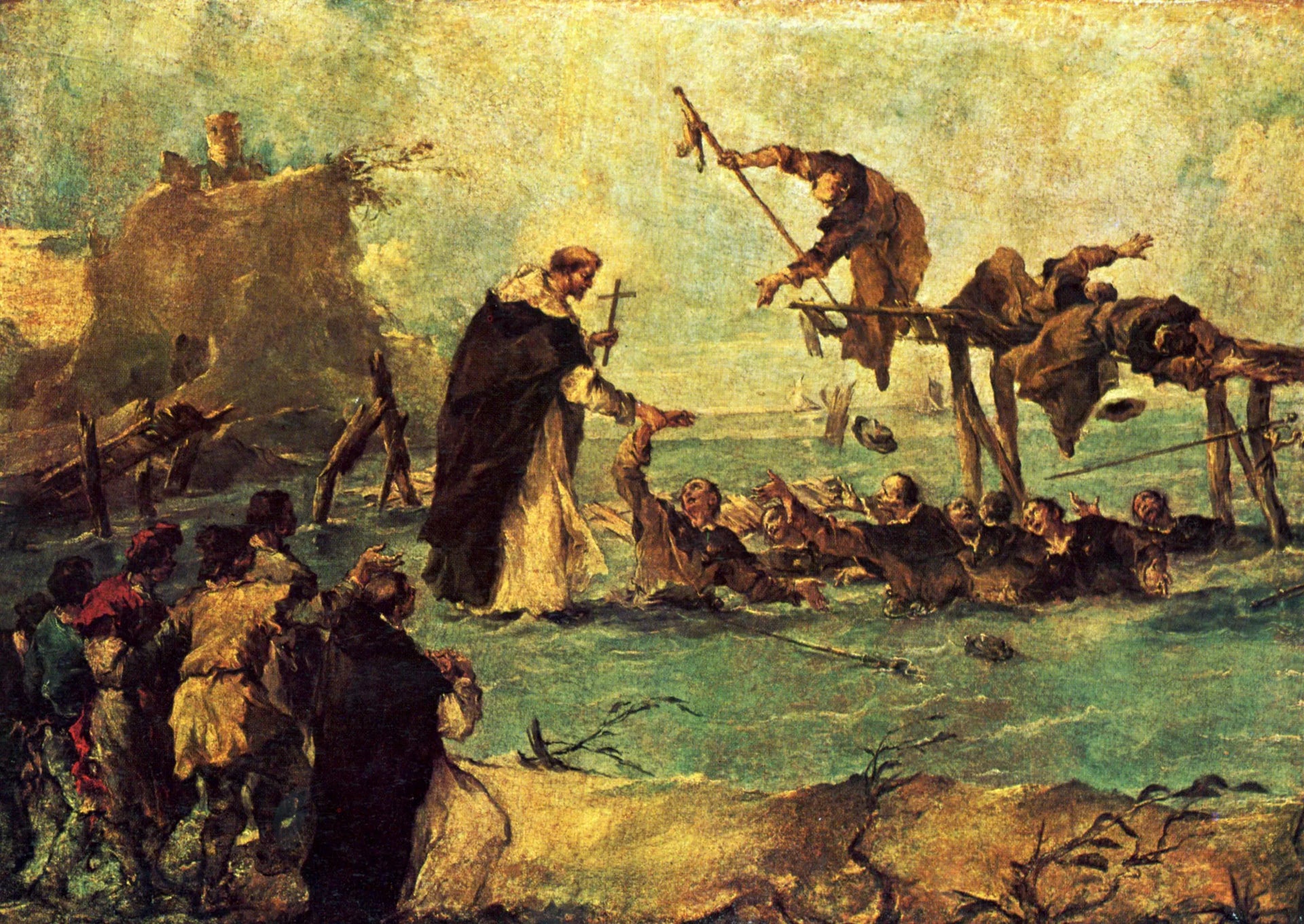 Miracle d'un saint dominicain - Francesco Guardi image 1 reproduction artisanale de tableau