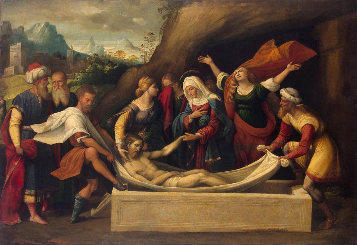 Mise au tombeau - Benvenuto Tisi image 1 copie de tableau peinte à la main