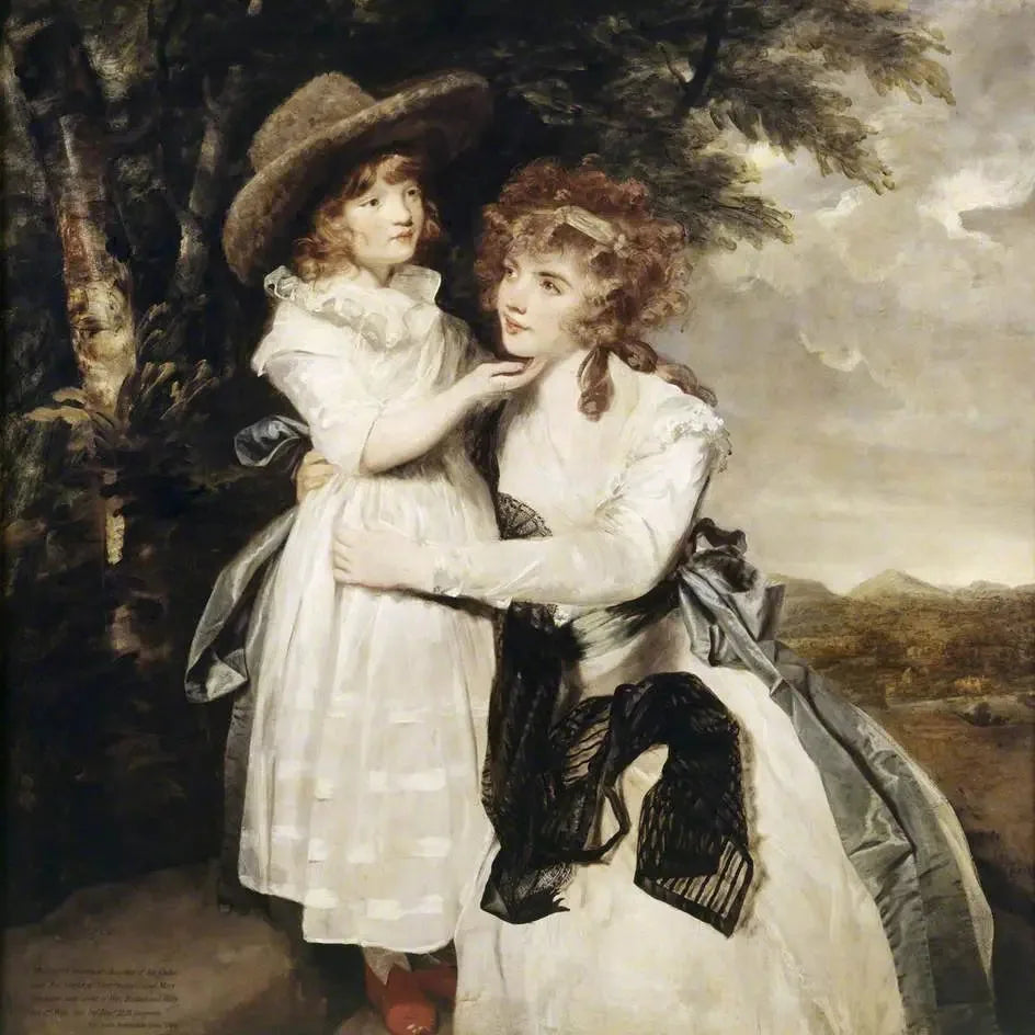 Miss Cocks et sa nièce - Joshua Reynolds image 1 copie peinte à la main à l’huile