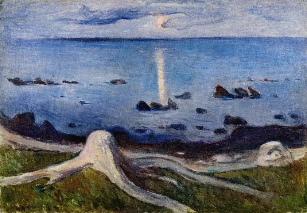 Mistère sur la berge - Edvard Munch image 1 reproduction de peinture à l’huile