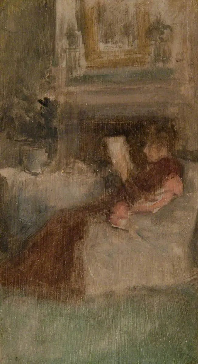 Mlle Ethel Philip Reading - James Abbott McNeill Whistler image 1 tableau peint à l’huile sur toile