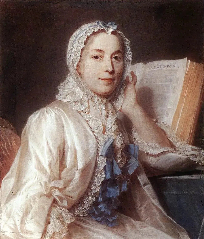Mlle Ferrand méditant sur Newton - Maurice-Quentin de La Tour image 1 reproduction artisanale de tableau