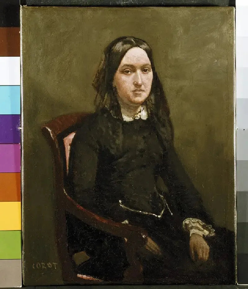 Mme Bison - Jean-Baptiste Camille Corot image 1 copie de tableau peinte à la main