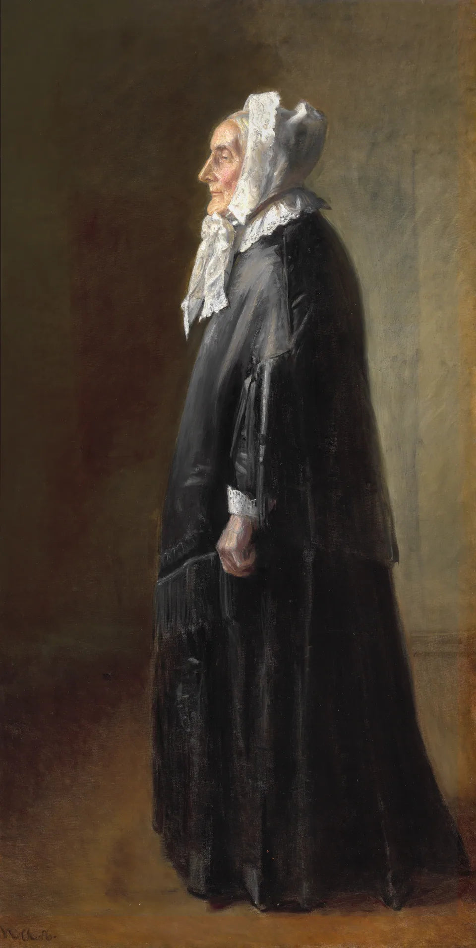Mme Brøndum debout en pleine figure. - Michael Peter Ancher image 1 reproduction de peinture à l’huile