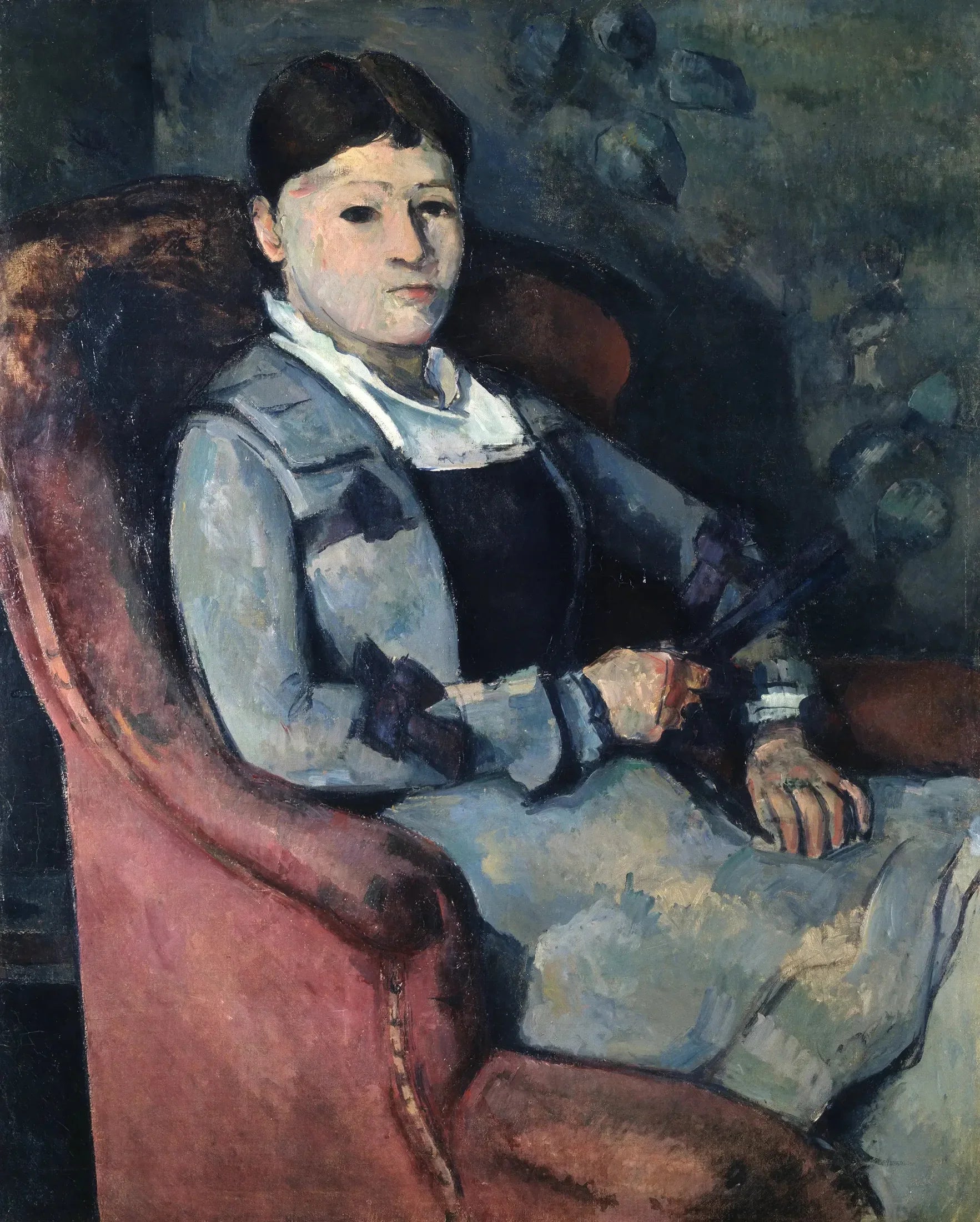 Mme Cézanne à l'éventail - Paul Cézanne image 1 tableau peint à l’huile sur toile